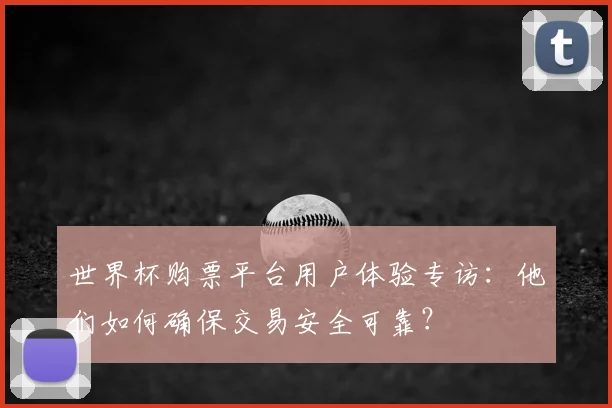 世界杯购票平台用户体验专访：他们如何确保交易安全可靠？